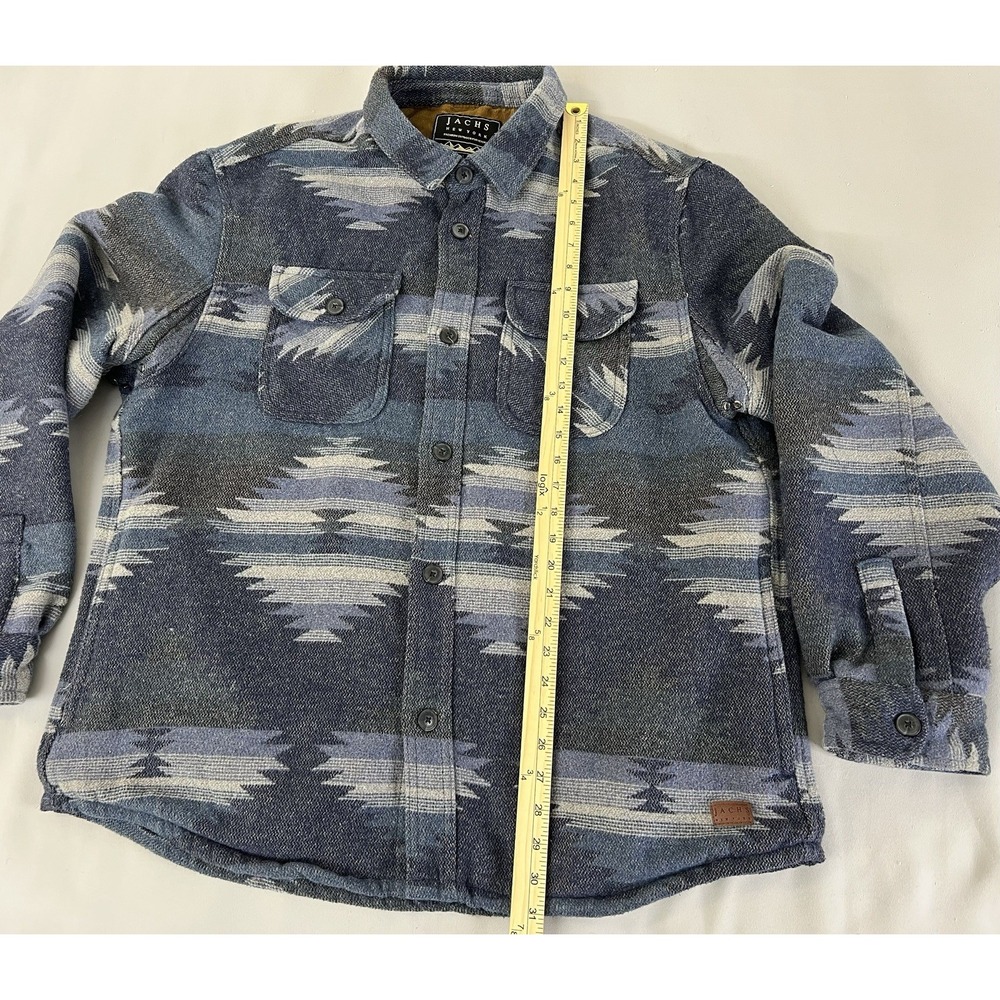 Jachs New York‎ Shirt Jacket Men's Blue Aztec Western Heavy XL Long Sleeve - Picture 2 of 13